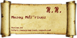 Mezey Máriusz névjegykártya